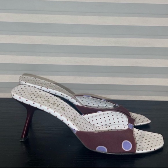 PRADA Spring Y2K Polka Dot Mule Kitten Heels - Picture 6 of 8